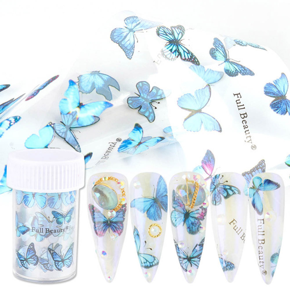 (Hàng Mới Về) Nhãn Dán Trang Trí Móng Tay Hình Bướm 3d 100x4cm