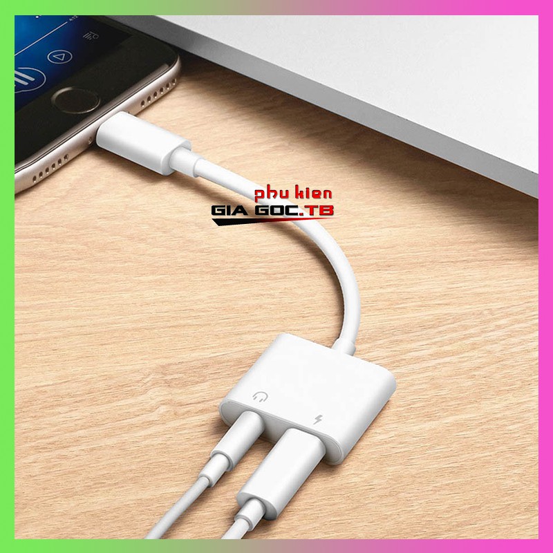 Jack Chuyển Đổi + Rắc Chia Cổng Vừa Sạc Vừa Sử Dụng Tai Nghe - Hỗ Trợ Mic Cho ip 7 đến 11promax