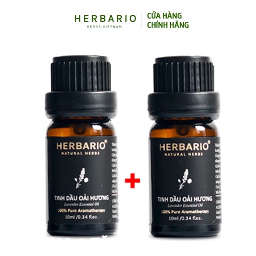 Combo 2 chai Tinh dầu oải hương nguyên chất Herbario 10ml