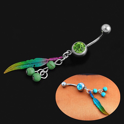 Khuyên RốN ĐíNh Đá BằNg ThéP Y Tế