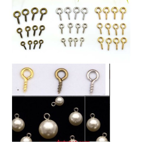 Gói 50 khoen móc đính hạt châu, treo hồ hô có đủ size đủ màu