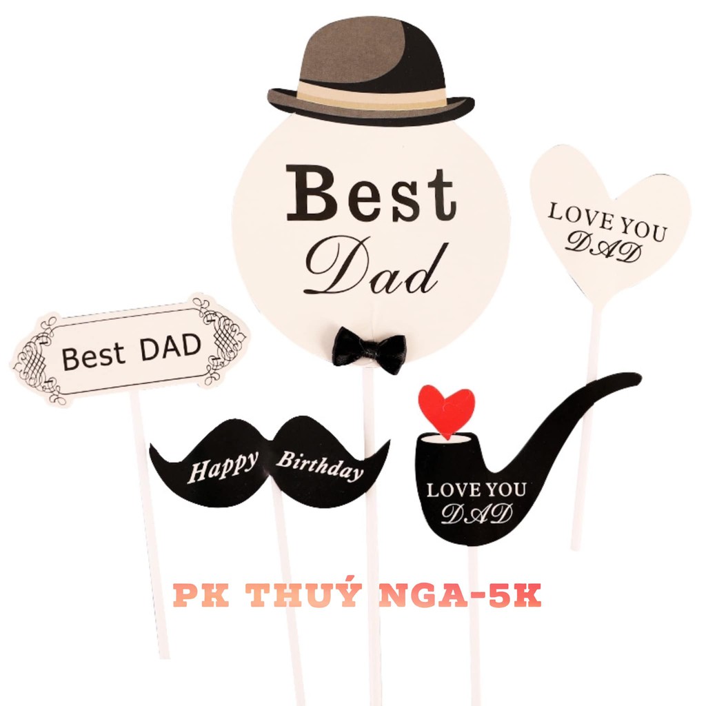 5 set cắm giấy Best Dad (trắng đen)-Q3150