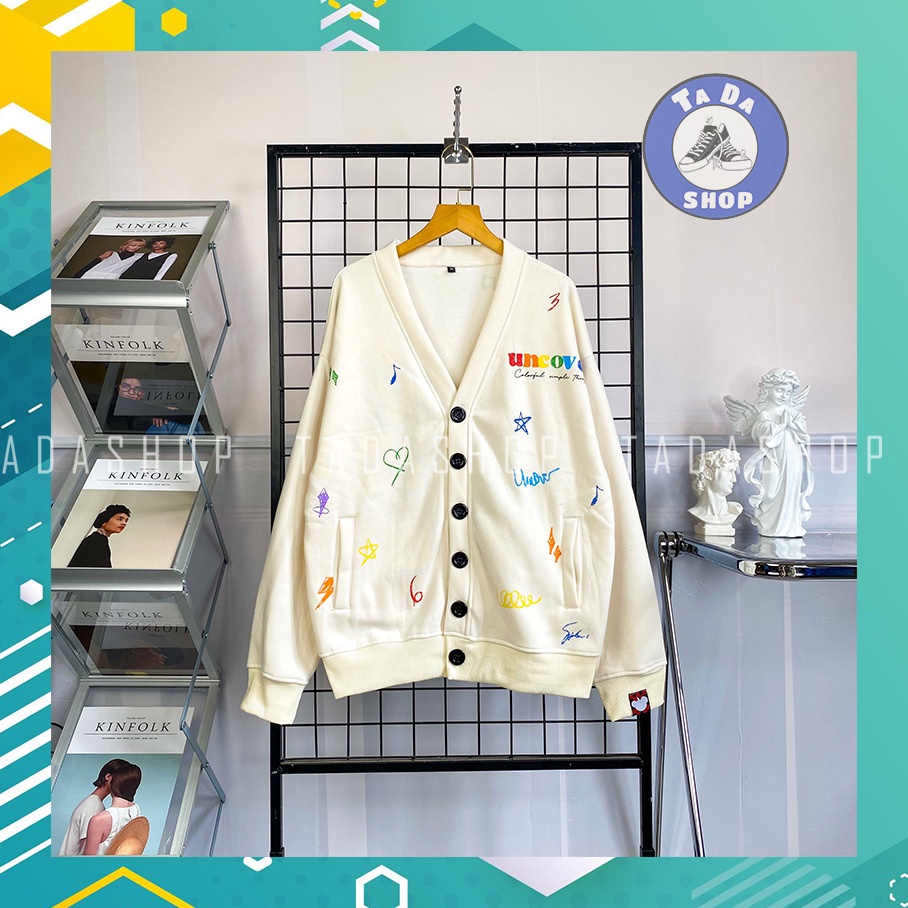 Áo khoác cardigan oversize Nam Nữ UNCOVER ảnh thật