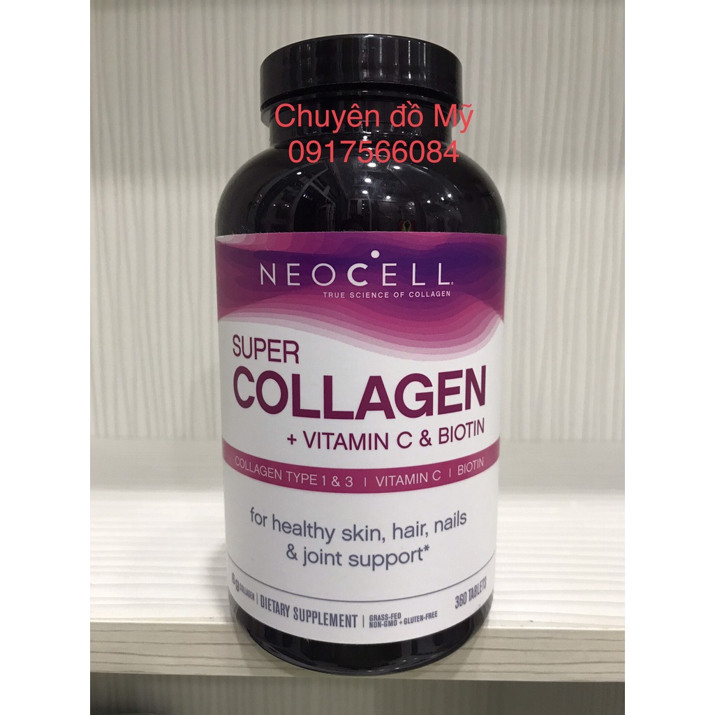 Date T11/2022_Viên uống bổ sung Collagen da móng tóc Neocéll Super Collagen+C & Biotin 360 viên của Mỹ