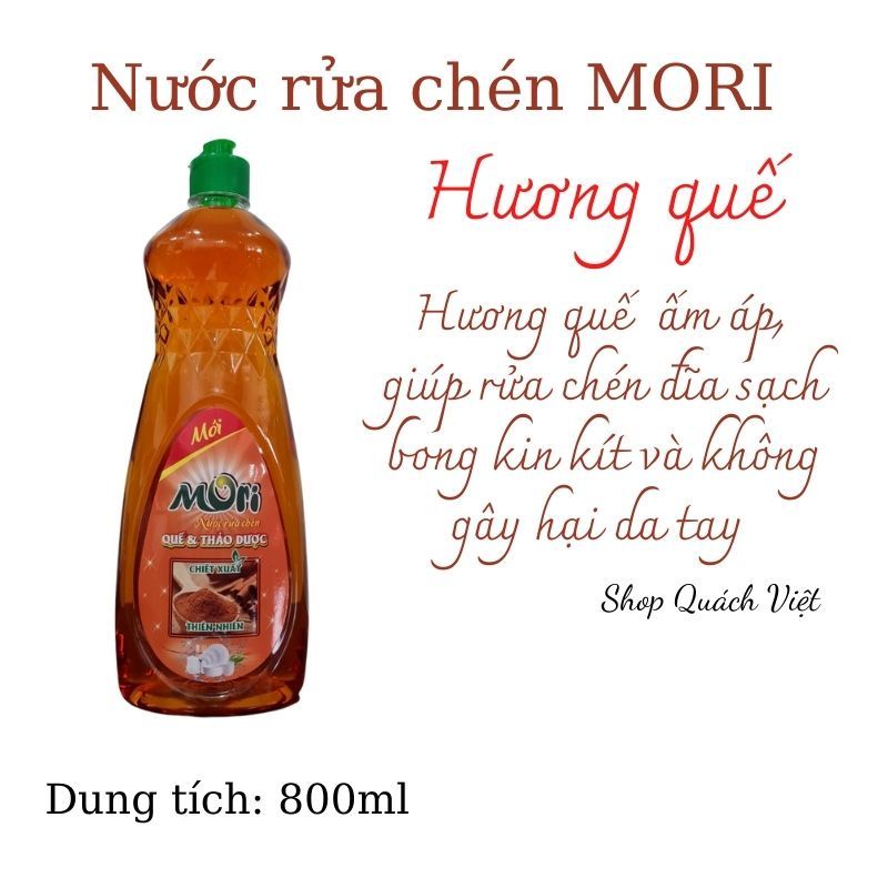Nước rửa chén MORI, hương quế/ hương sả chanh, thùng 4 can x 4L