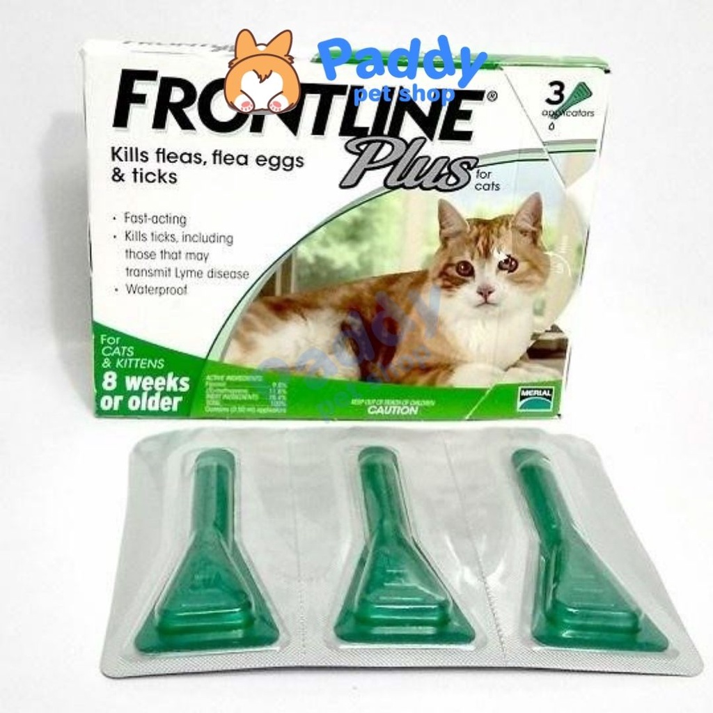 [Mã PET50 giảm 10% - tối đa 50K đơn 250K] Nhỏ Gáy Ve Rận, Bọ Chét &amp; Nấm Viêm Da Frontline Plus Cho Mèo Trên 2 Tháng