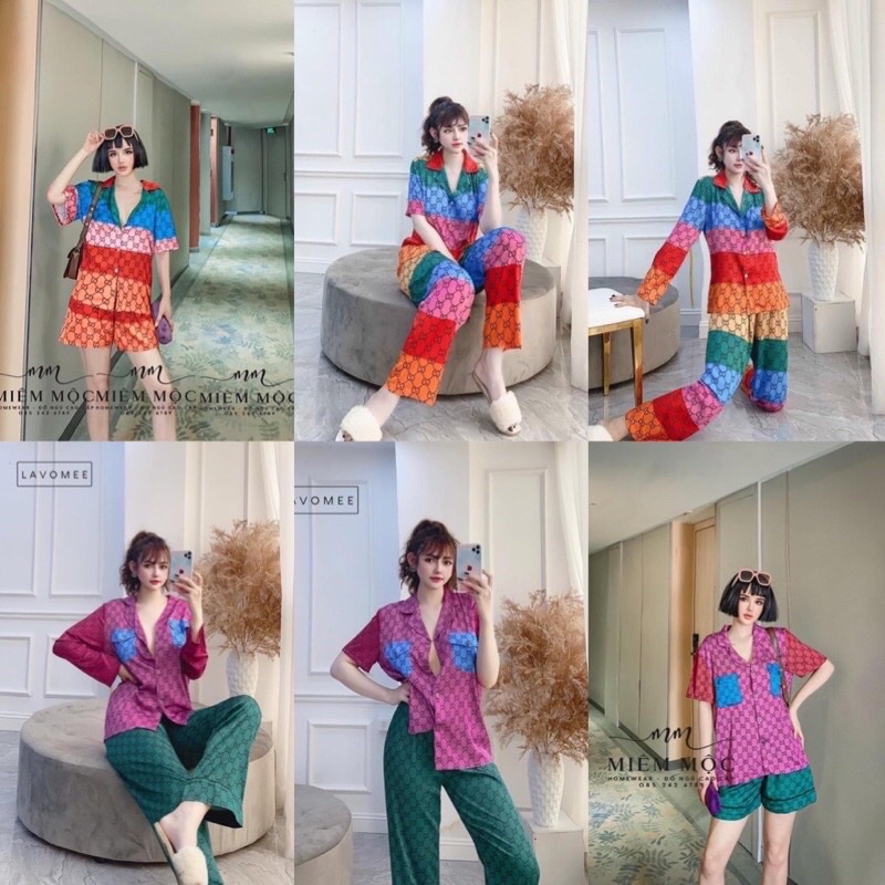 Bộ pijama G C  latin siêu sang màu siêu lạ siêu đẹp