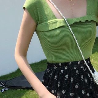 SUXI Áo dệt kim nữ không tay