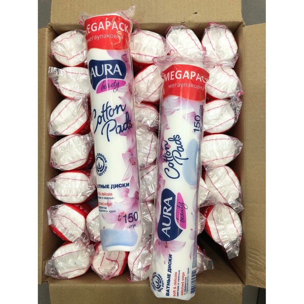 Bông tẩy trang Aura Beauty Cotton Pads Chính Hãng 150 miếng | BigBuy360 - bigbuy360.vn