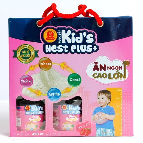 NƯỚC YẾN THIÊN VIỆT KID'S NEST PLUS DÂU, YẾN TỰ NHIÊN 420ML