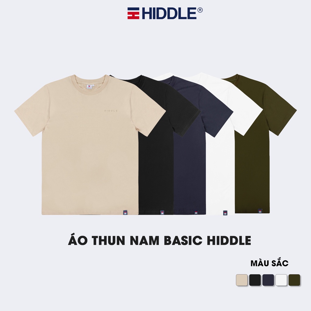 Áo thun nam cổ tròn HIDDLE vải cotton co giãn dày dặn phông trơn basic tay ngắn nhiều màu HI Basic Fit | H04-T4