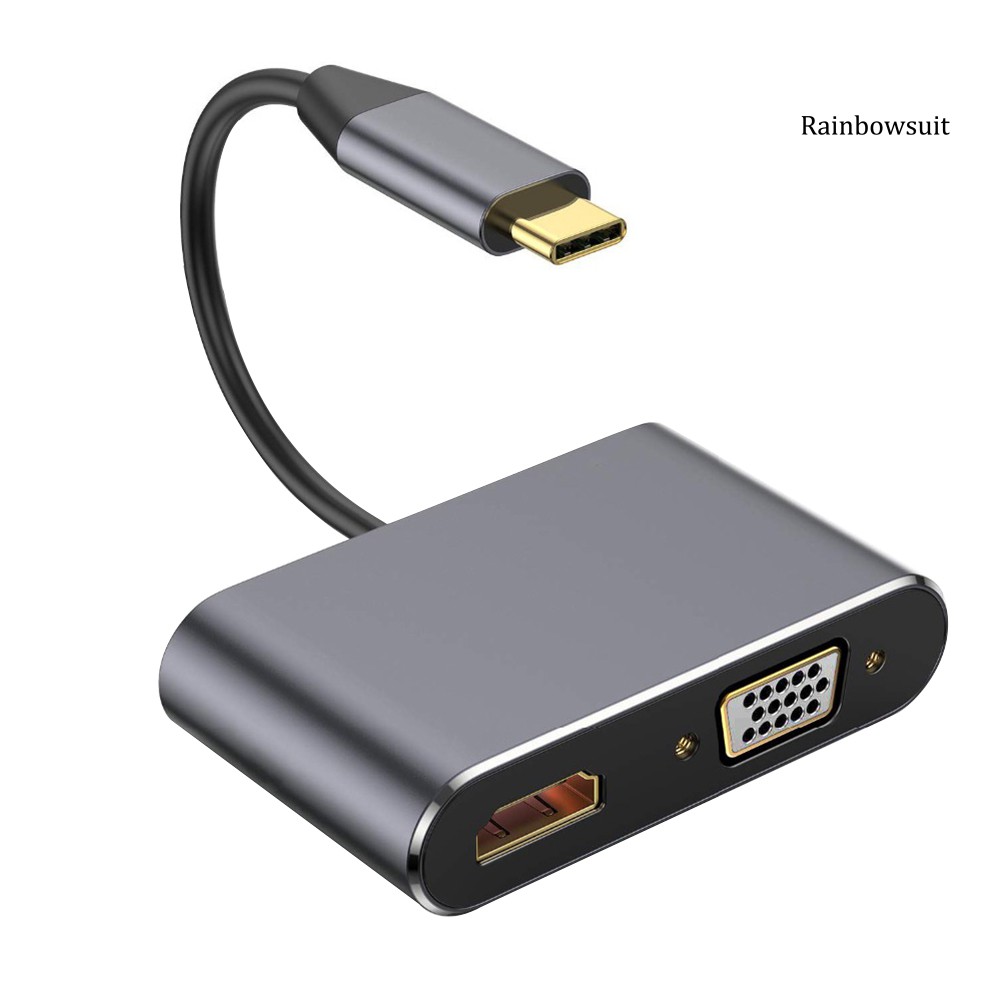 Bộ Chia Cổng Âm Thanh / Hình Ảnh Từ C Sang Hdmi 4k Vga Usb 3.0