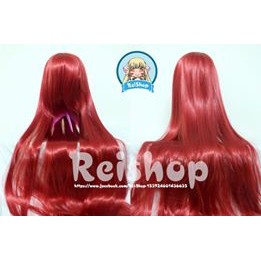 Tóc giả đỏ tươi, đỏ rượu 100cm - Wig Cosplay