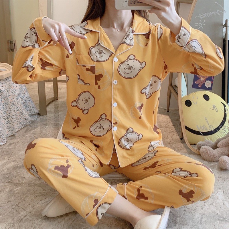 Bộ PIJAMA cao cấp dễ thương dày ấm quần dài tay dài | BigBuy360 - bigbuy360.vn