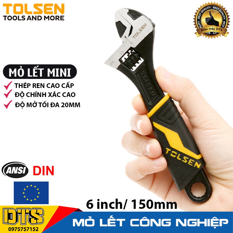 Mỏ lết mini công nghiệp TOLSEN 6 inch, thép rèn cao cấp, độ chính xác cao, thiết kế nhỏ gọn đa năng – Tiêu chuẩn Châu Âu