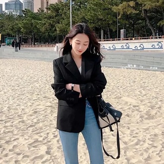 Áo vest nữ 2 lớp ,Áo Blazer tay dài màu trơn cho nữ ,AVS01 ,ao khoác blazer cho nữ thời trang hàn quốc - LAMASS