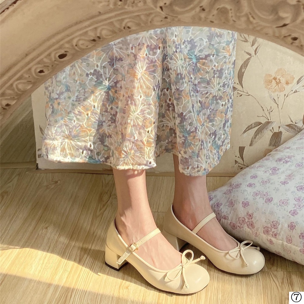 Giày Da Mũi Tròn Đế Dày Phong Cách Nhật Hàn Dễ Phối Đồ