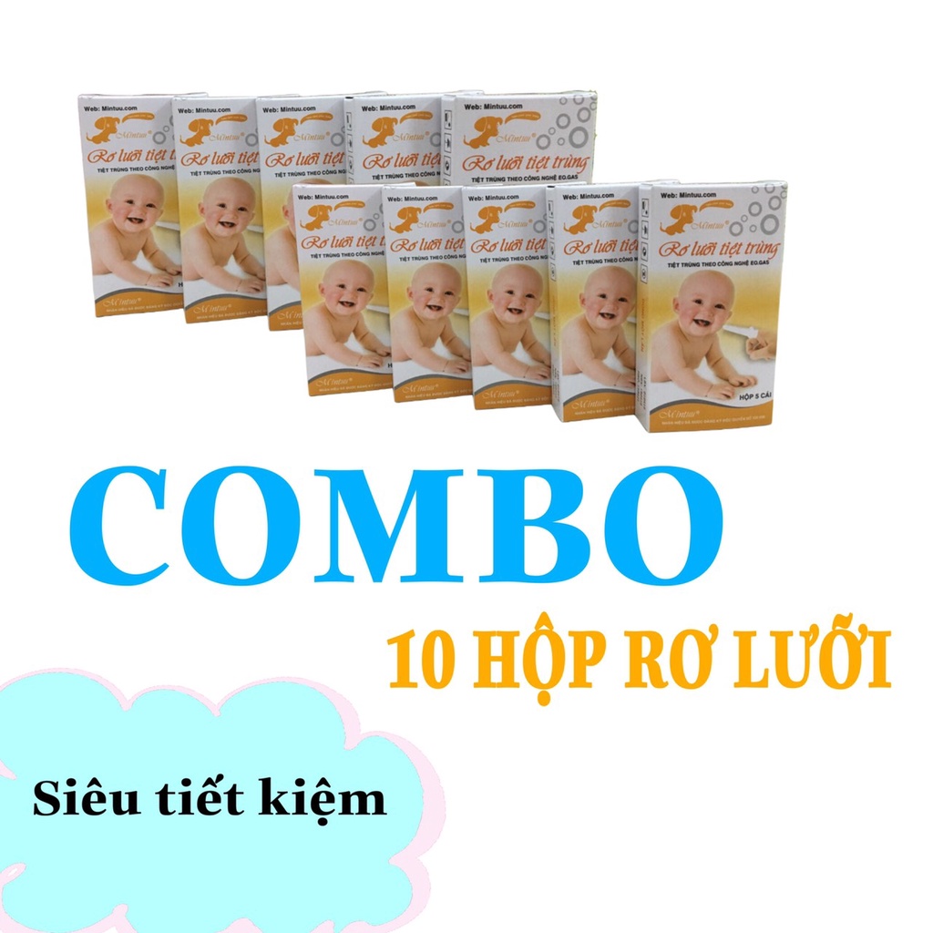 Gạc rơ lưỡi tiệt trùng dành cho trẻ sơ sinh nhãn hiệu Mintuu