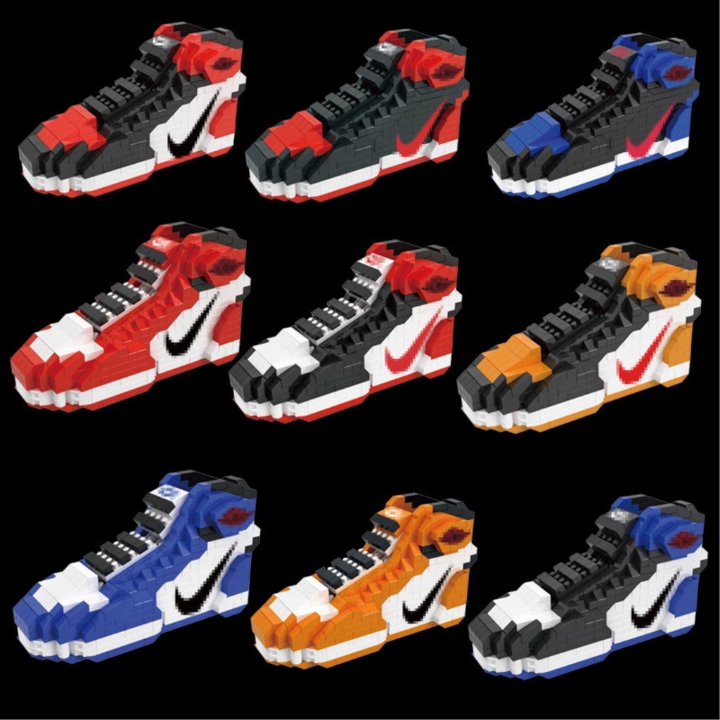 Bộ đồ chơi lắp ghép Giày thể thao Sneakers mini cực ngầu, Đồ chơi lắp ráp giày Sneakers Nike