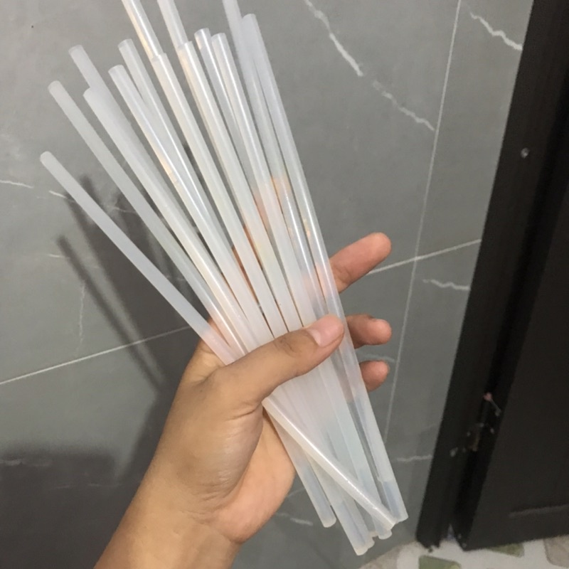 Keo nến bé loại 0,7*25cm màu trắng trong
