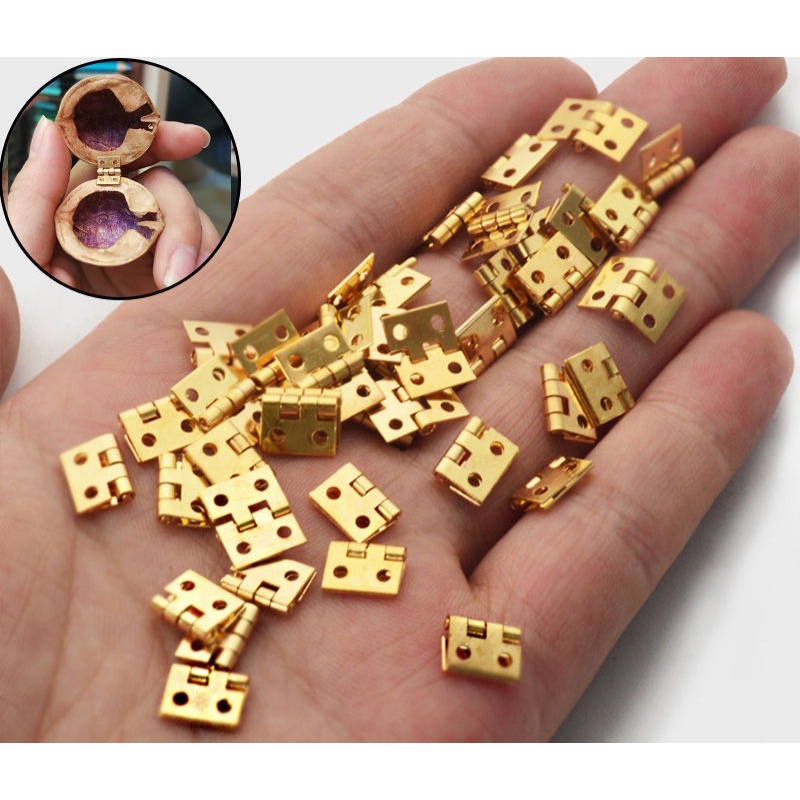 Bản lề siêu nhỏ 8*10mm đồng thau  màu vàng