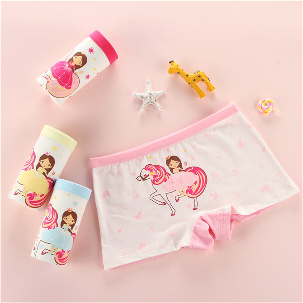 4PCS / Lot Soft cotton kids underwear Children underwear Breathable female panties Panties for girls cute Cartoon