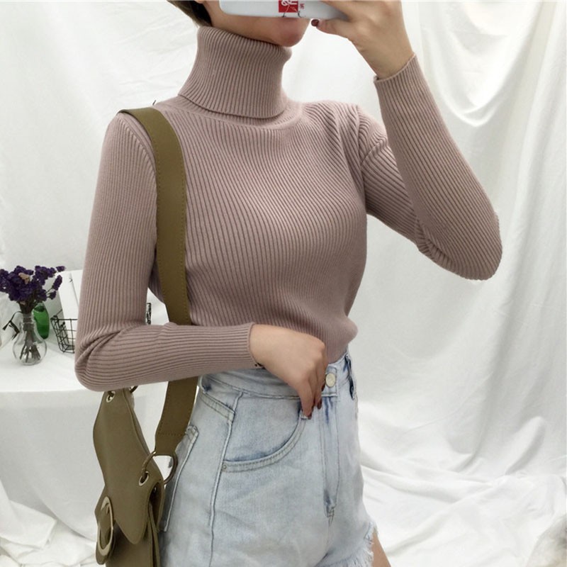 áo len ulzzang áo len nữ đẹp áo len tăm cao cổ mỏng co dãn bó body kiểu hàn quốc