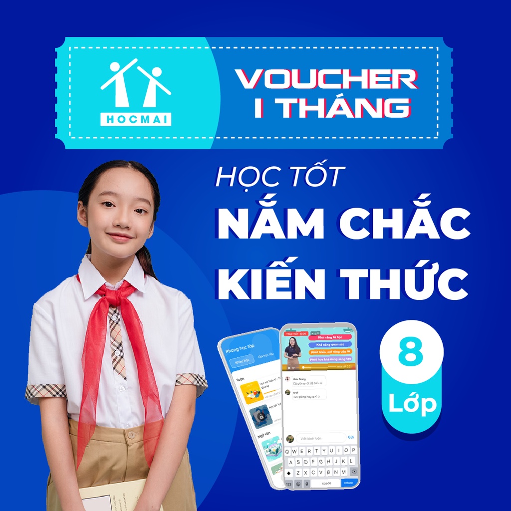 Toàn quốc [E-Voucher] App HOCMAI- HỌC TỐT 8: Khoá học tốt toàn diện kiến thức cho học sinh lớp 8 - Gói 1 tháng