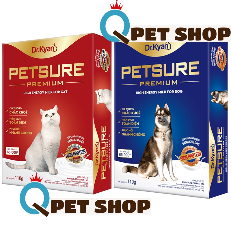 Sữa Bột Dinh Dưỡng Cao Cấp Cho Chó Mèo Petsure Premium Dr.Kyan Hộp 110g