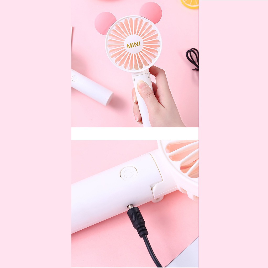Quạt mini cầm tay tích điện hình đáng yêu siêu bền