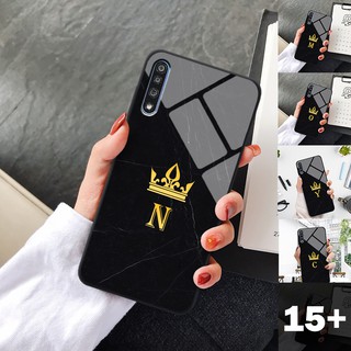 Ốp lưng kính VSMART LIVE hình chữ cái vân đá cẩm thạch