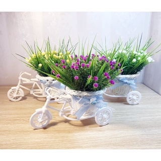 Hoa Giả - Giỏ hoa xe đạp hoa baby nhiều màu sắc (Mẫu cắm sẵn hoa)