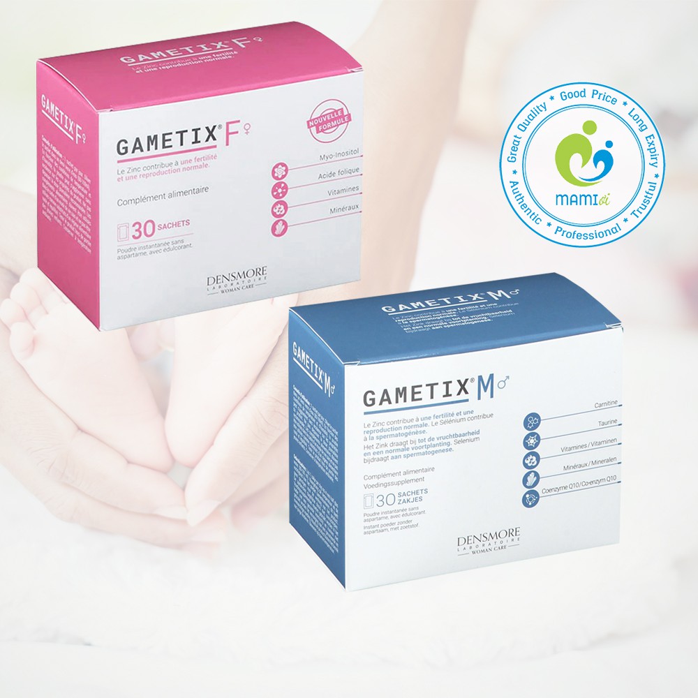 Thực phẩm chức năng (30 gói) hỗ trợ tăng khả năng thụ thai cho nam nữ từ 18 tuổi Densmore Gametix M F, Pháp thumbnail
