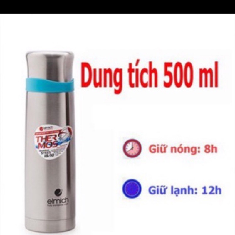 Bình giữ nhiệt Elmic 500ml ( inox 304) chuẩn hãng Bảo hành 12 tháng