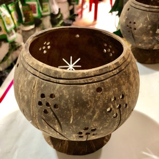 Chậu gáo dừa trồng lan nghệ thuật