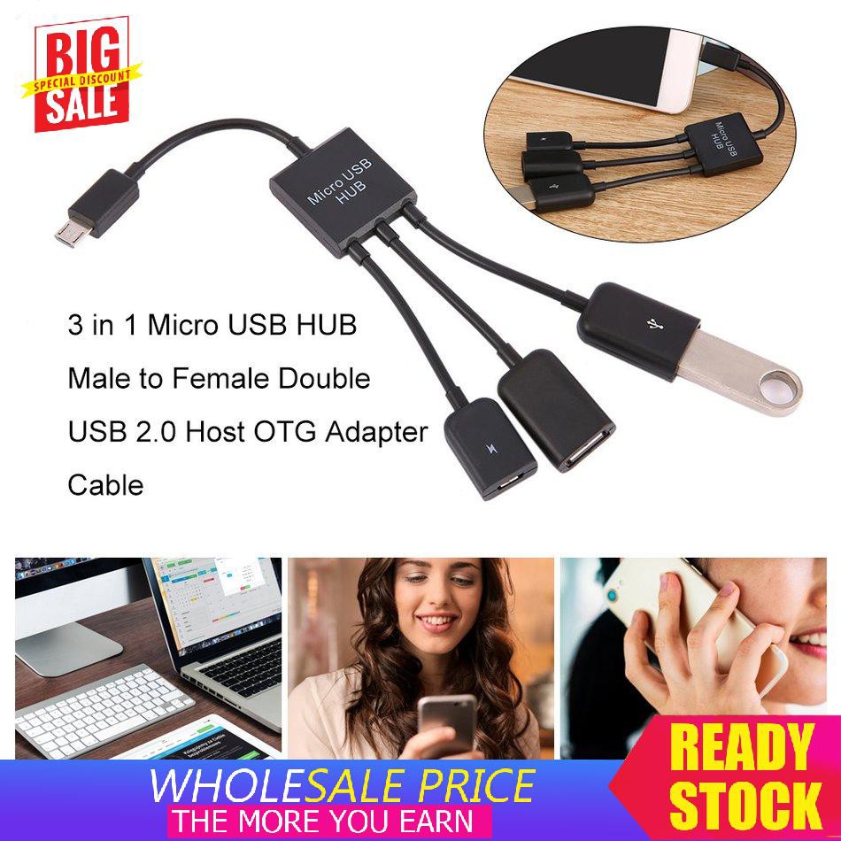 Cáp Chia Cổng Micro Usb 2.0 3 Trong 1