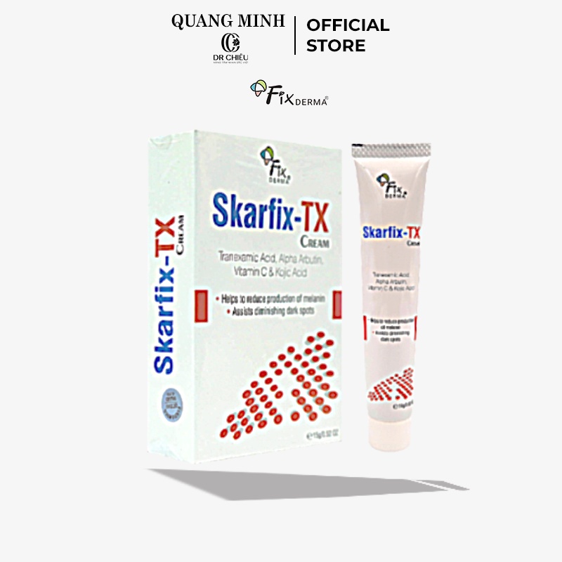 Kem Dưỡng Da Mờ Thâm, Tàn Nhang Fixderma Skarfix-TX Cream 15g Tranexamic Acid ,Kojic Dipalmitate (2%