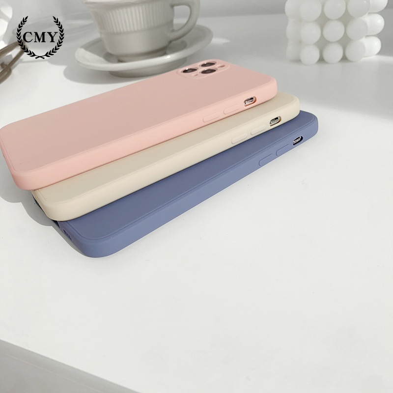ốp iphone 11 Ốp lưng bằng silicon màu trơn đơn giản cho iPhone11/11Pro 11pro Max X XR XS XS MAX 7 8 plus SE 12 pro max 12 mini 13 pro max 13 mini