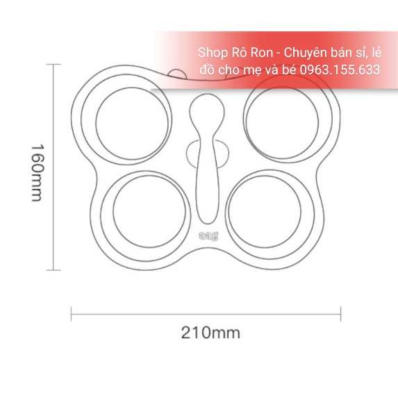 [Mã MKBC245 giảm 8% đơn 400K] SET KHAY 4 HỘP TRỮ ĐỒ ĂN DẶM AAG KÈM THÌA CHO BÉ (Tặng kèm decal ghi ngày)