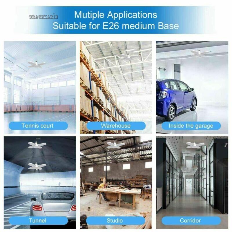 LED Garage Lamp AC 85-265V 235LED 20000LM Shop Ceiling Lamp 3/4/5-Blade