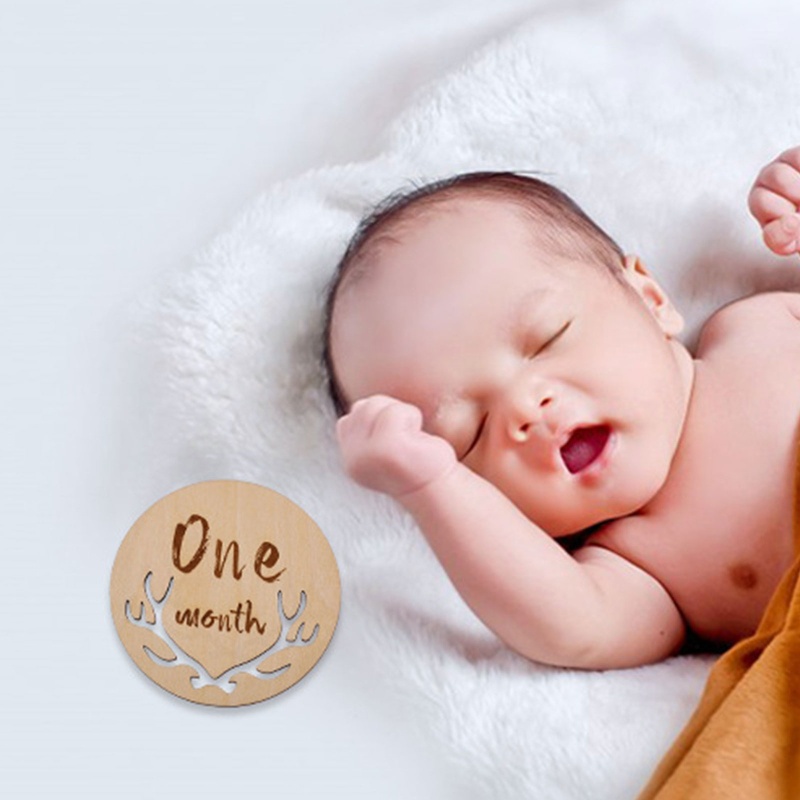 Set 12 Tấm Thẻ Ghi Âm Dùng Làm Đạo Cụ Chụp Ảnh Kỷ Niệm Theo Tháng Cho Bé Sơ Sinh