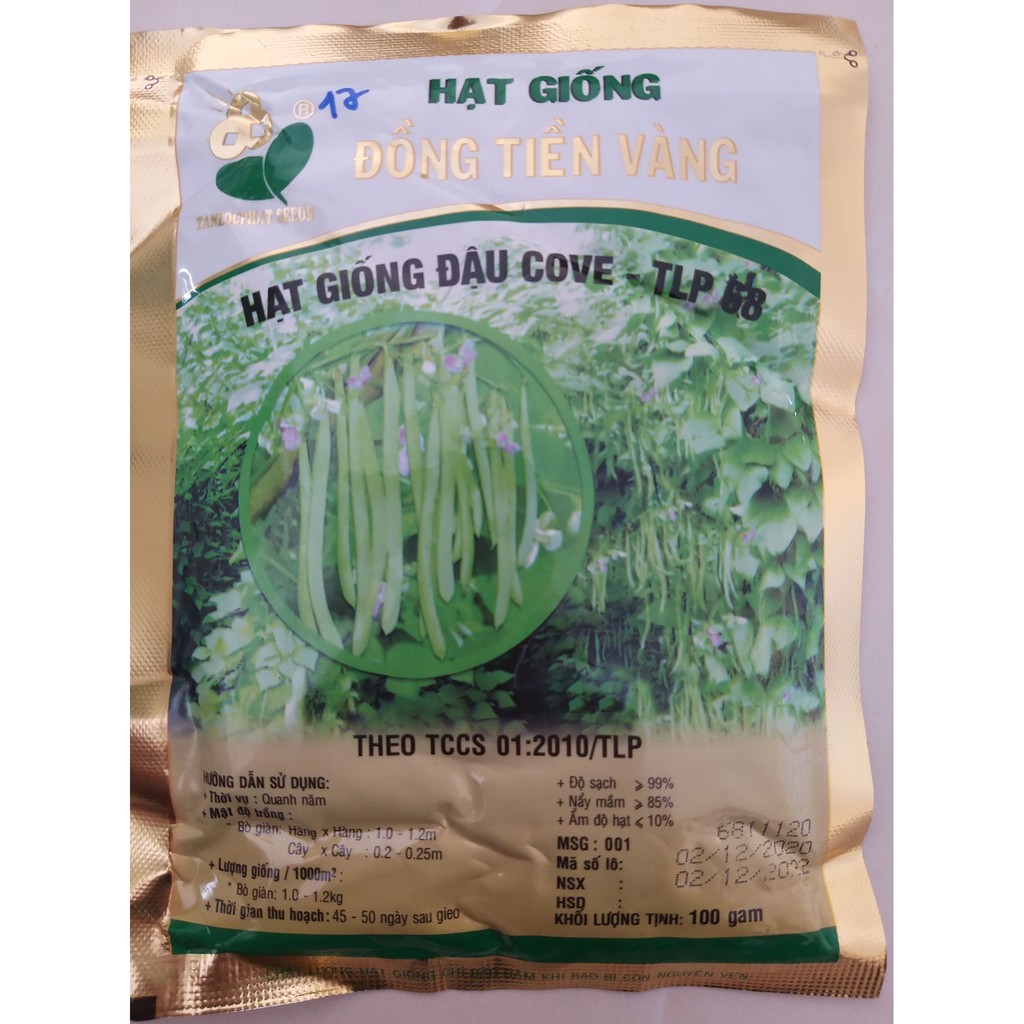 Hạt giống đậu cove TLP 68 Đồng Tiền Vàng gói 100g