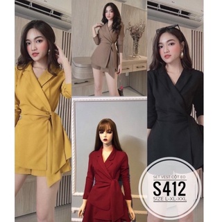 60-90kg bigsize set vest cột eo style hàn quốc s412