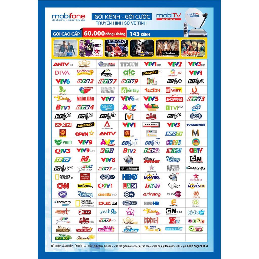 Trọn Bộ Đầu Thu MobiTV F365 S2 HD có 3 tháng thuê bao Dùng Chảo Xem VTV3,6, TodayTV, THVL1,2, HTV3 Miễn Phí