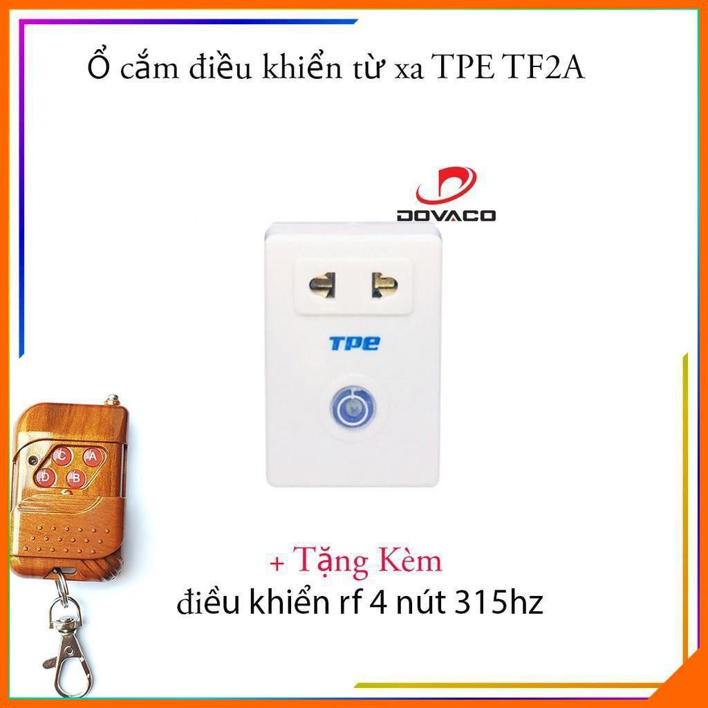 [Chính Hãng] Ổ Cắm Điều Khiển Từ Xa Cao Cấp TF2A Tặng Kèm Điều Khiển Từ Xa RF 4 Nút 315 MHz