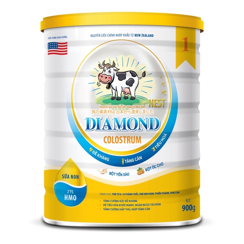 Sữa DIAMOND Colostrum dành cho trẻ từ 0-12 tháng tuổi , trẻ sinh non , thiếu tháng nhẹ cân , lon 400g/ lon 900g kèm quà