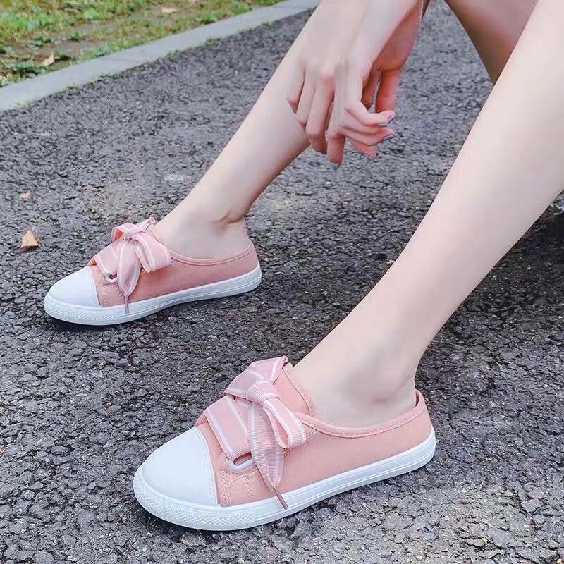 Giày sục vải đan dây thắt nơ siêu rẻ siêu xinh