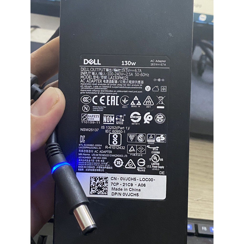 Sạc laptop Dell 130w 19.5v-6.7A zin theo máy