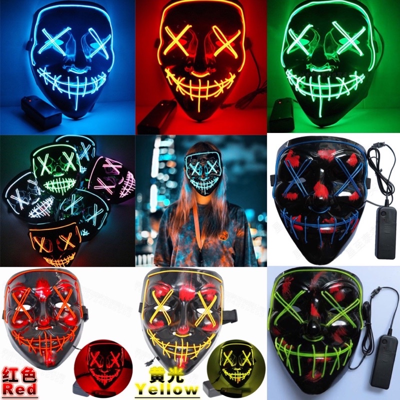 Mặt nạ hoá trang hacker đèn led / mặt nạ hacker cosplay