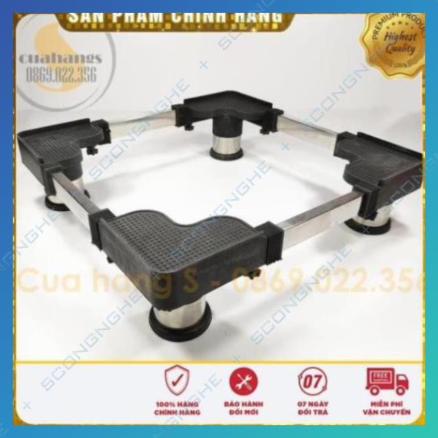 Combo 3 chân kệ máy giặt tủ lạnh cao cấp trụ Inox